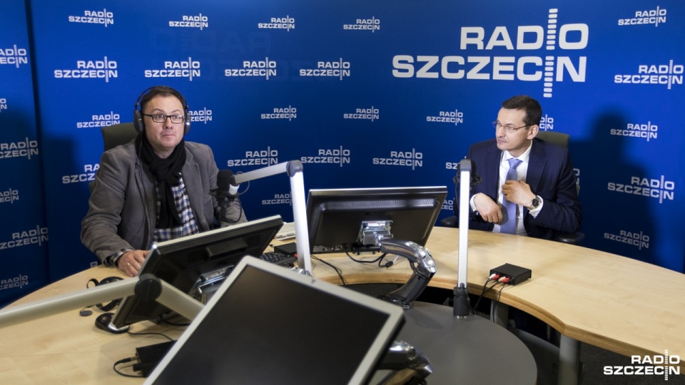Mateusz Morawiecki w "Rozmowach pod krawatem". Fot. Weronika Łyczywek [Radio Szczecin]