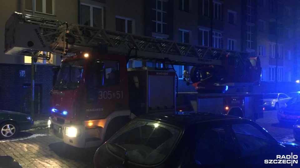W akcji gaśniczej uczestniczyły trzy zastępy strażaków. Fot. Jarosław Gowin [Radio Szczecin]