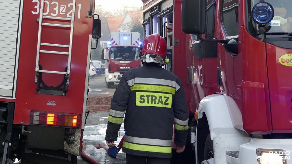 Do akcji wyjechało pięć zastępów strażaków. Fot. Piotr Sawiński [Radio Szczecin]