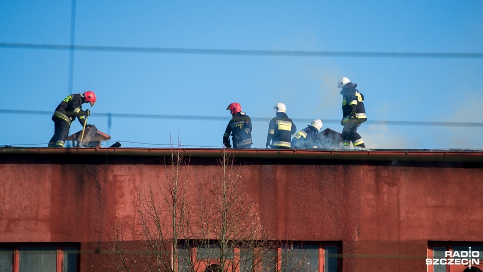Pożar fabryki w Goleniowie. Fot. Olaf Nowicki [Radio Szczecin]