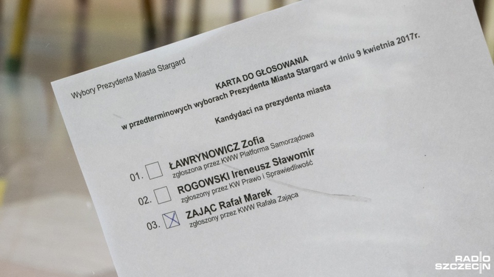 Niedzielne głosowanie na prezydenta miasta wygrał Rafał Zając, który zdobył ponad 87-procentowe poparcie. Fot. Piotr Sawiński [Radio Szczecin]