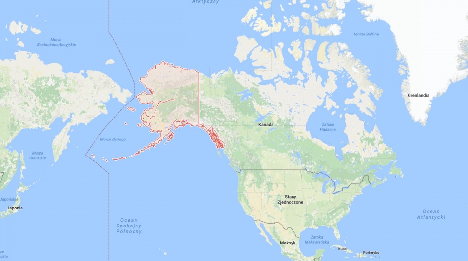 Incydenty miały miejsce na początku tygodnia w pobliżu Alaski. Źródło fot.: www.google.pl/maps