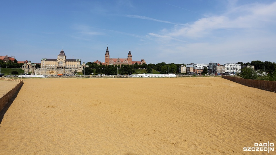 Plaża na Wyspie Grodzkiej w Szczecinie Fot. Maciej Papke [Radio Szczecin]
