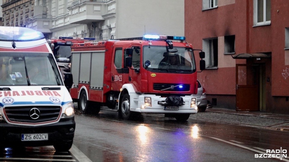 Pożar mieszkania przy ul. Łokietka w Szczecinie. Fot. Weronika Łyczywek [Radio Szczecin]