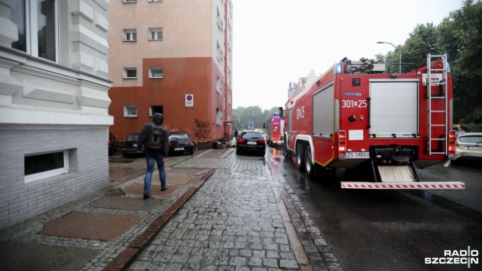 Pożar mieszkania przy ul. Łokietka w Szczecinie. Fot. Weronika Łyczywek [Radio Szczecin]