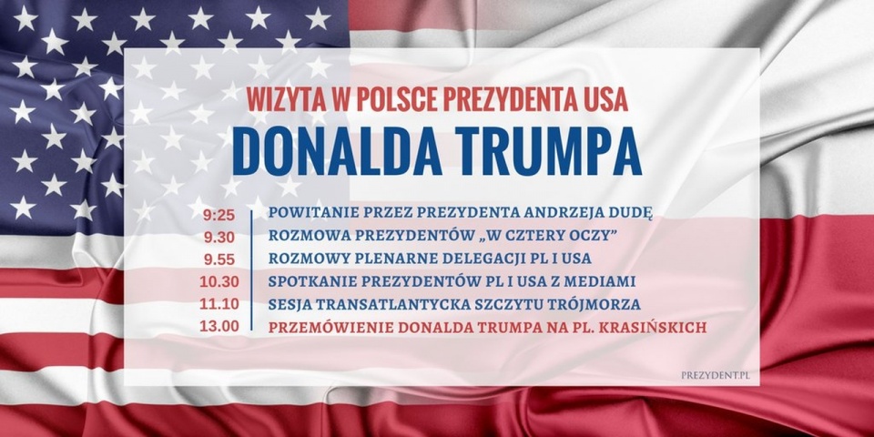 Program wizyty prezydenta USA w Polsce. Źródło: www.prezydent.pl