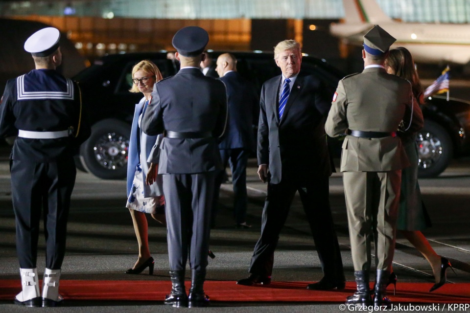 Prezydent Stanów Zjednoczonych Donald Trump przyleciał do Polski. Fot. Grzegorz Jakubowski/KPRP, źródło: www.prezydent.pl