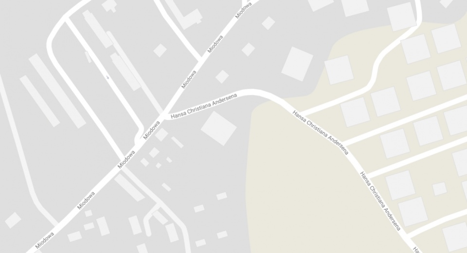 Planuje się przedłużenie ul. Miodowej od skrzyżowania z ul. Andersena. Źródło fot.: www.www.google.pl/maps