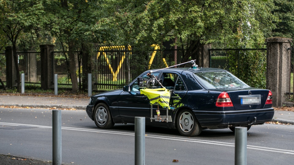 Kręcą na Wyspiańskiego. Są utrudnienia dla kierowców. Fot. Weronika Łyczywek [Radio Szczecin]