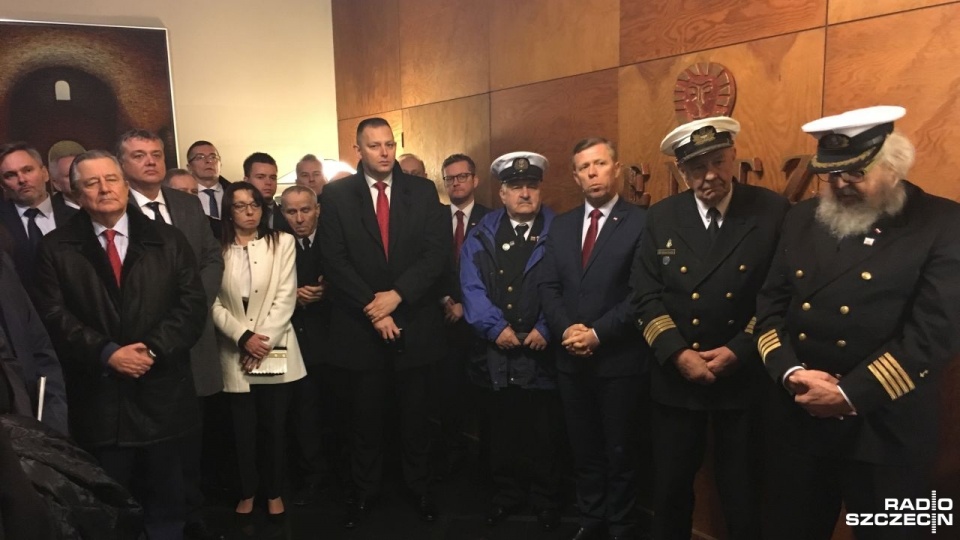 Minister Adam Kwiatkowski z Kancelarii Prezydenta RP przypomniał, że gdy powstawała Żegluga Polska trwała jeszcze pierwsza wojna światowa. Fot. Grzegorz Gibas [Radio Szczecin]