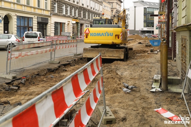 Przebudowa odcinka ulicy Bogusława X w Szczecinie. Fot. Robert Stachnik [Radio Szczecin] Kolejna inwestycja opóźniona. Bogusława X z poślizgiem [ZDJĘCIA]