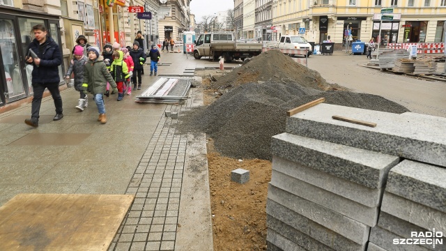 Przebudowa odcinka ulicy Bogusława X w Szczecinie. Fot. Robert Stachnik [Radio Szczecin] Kolejna inwestycja opóźniona. Bogusława X z poślizgiem [ZDJĘCIA]