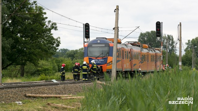 Wypadek w Radziszewie. Ciężarówka przewożąca drewno zderzyła się z pociągiem. Fot. Robert Stachnik [Radio Szczecin] Ciężarówka uderzyła w pociąg. Jedna osoba nie żyje, wiele rannych [WIDEO, ZDJĘCIA]