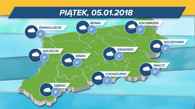 W piątek w regionie chłodno i deszczowo. Temperatura będzie utrzymywać się w granicach 6-8 stopni Celsjusza.