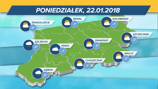 Temperatury w regionie będą utrzymywać się w granicach od 0 do -2 stopni Celsjusza.
