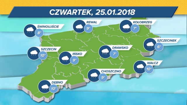 Temperatura jak w październiku - nawet 10 stopni. Czeka nas też ciepła - jak na styczeń - noc. Piątek na pewno deszczowy, szansa na słońce - dopiero w sobotę. Za tydzień powrót przymrozków.