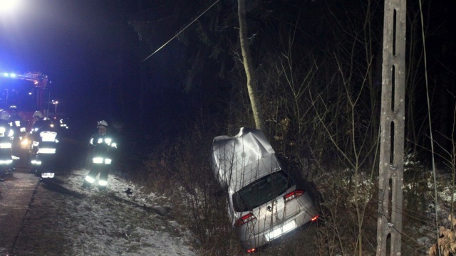 W miejscowości Słowenkowo kierowca auta marki Renault, jadąc z Kołobrzegu do Świdwina uderzył w dzika. Samochód wylądował w rowie i uderzył w drzewo.