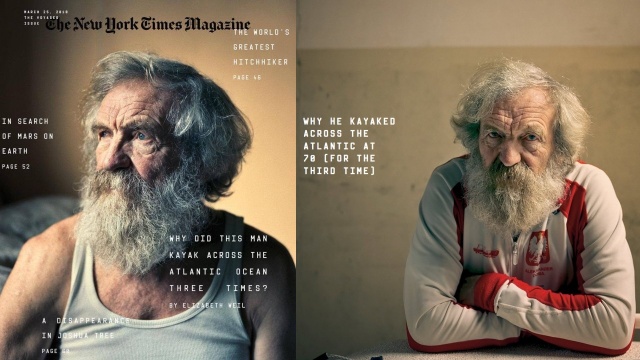 Trzykrotnie samotnie przepłynął ocean, a teraz trafił na okładkę amerykańskiego magazynu The New York Times. Aleksander Doba z Polic został głównym bohaterem wydania gazety, która trafi na sklepowe półki w Stanach Zjednoczonych w najbliższą niedzielę.