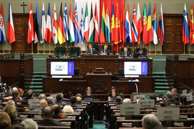 W Sejmie zakończyła się wiosenna sesja Zgromadzenia Parlamentarnego NATO. Na zakończenie obrad parlamentarzyści przyjęli Deklarację o Zapewnieniu Jedności i Wiarygodności NATO. Celem dokumentu jest przedstawienie politycznych celów, które powinny podjąć rządy państw na lipcowym szczycie NATO w Brukseli.