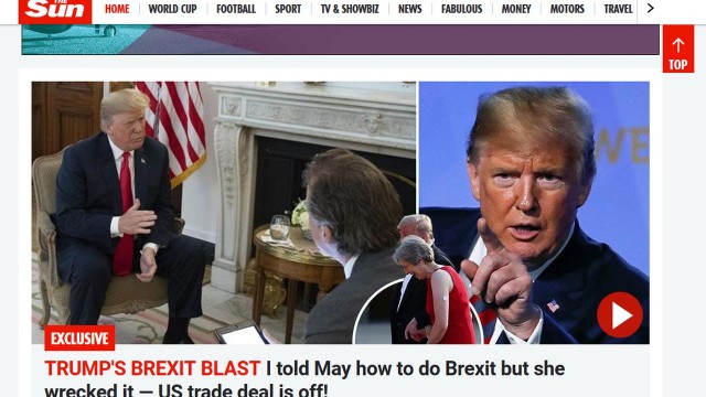 Donald Trump krytykuje Theresę May ws. brexitu