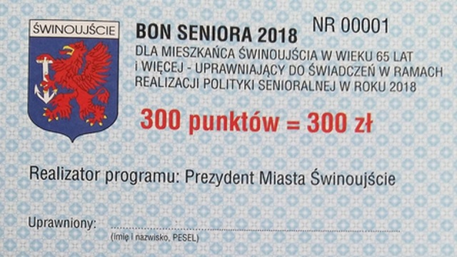 Od środy wszystkie osoby, które ukończyły 65 lat mogą odebrać 300 złotych. Taką kwotę otrzymają każdego roku. O bon ubiegać się mogą tylko osoby zameldowane w kurorcie.