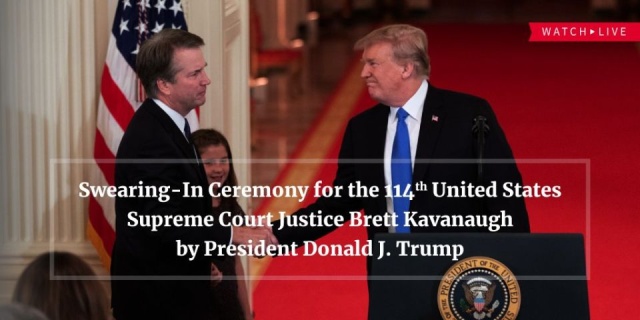 W Białym Domu odbyła się ceremonia zaprzysiężenia Bretta Kavanaugh na sędziego Sądu Najwyższego USA.