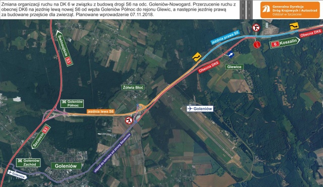 Uwaga korzystający z lotniska w Goleniowie. Już w tym tygodniu czeka nas kolejna zmiana w organizacji ruchu. Budowa pierwszego odcinka powstającej trasy S6 wchodzi w kolejny etap i będzie tam trudniej dojechać.