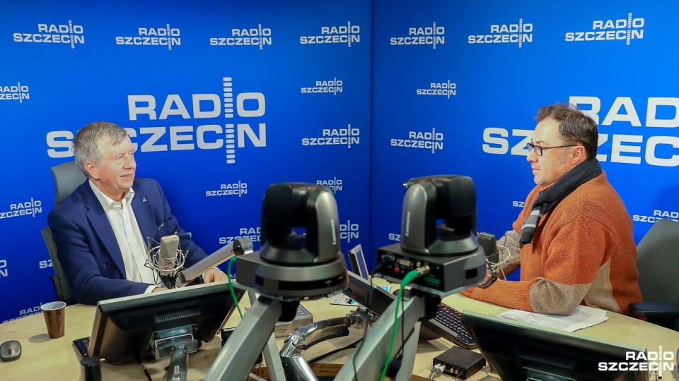 Michał Jach był gościem audycji "Rozmowy pod krawatem". Fot. Robert Stachnik [Radio Szczecin]