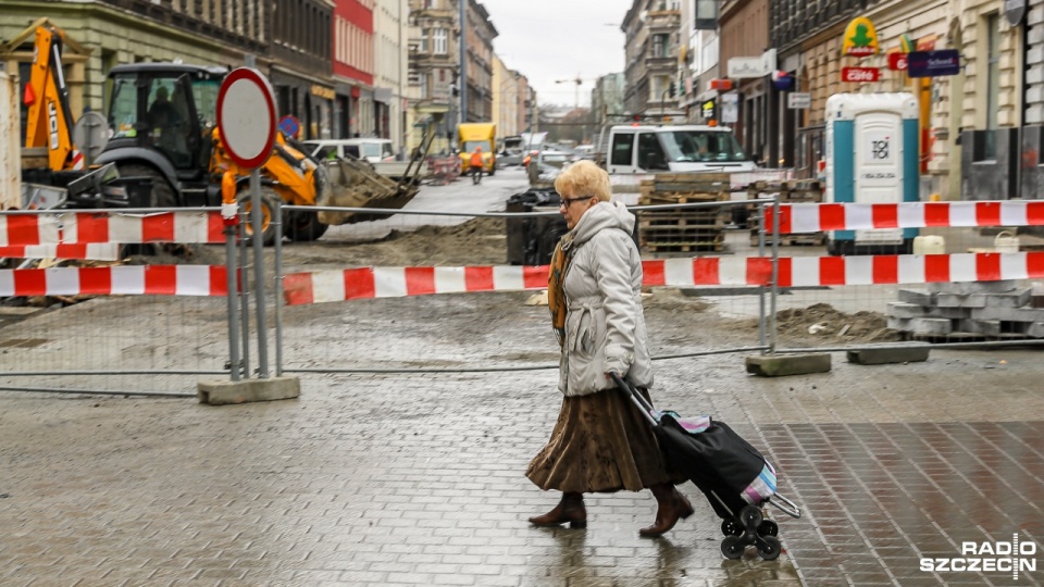 Przebudowa odcinka ulicy Bogusława X w Szczecinie. Fot. Robert Stachnik [Radio Szczecin]