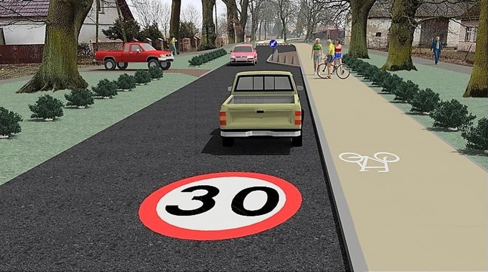 Ulica 1 Maja, strefa 30. Mat. UM Świnoujście