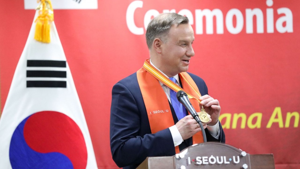 Ceremonia wręczenia Prezydentowi Andrzejowi Dudzie Honorowego Obywatelstwa miasta Seul. Fot. Jakub Szymczuk / KPRP