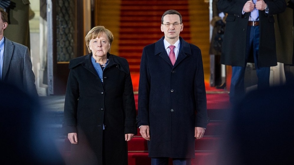 Kanclerz Niemiec Angela Merkel i premier Mateusz Morawiecki. Fot. Kancelaria Premiera, źródło: www.twitter.com/premierrp