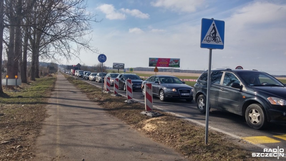 Korki spotkamy między zjazdem z S10 między Węzłem Stargard Zachód a Stargardem. Fot. Marek Borowiec [Radio Szczecin]