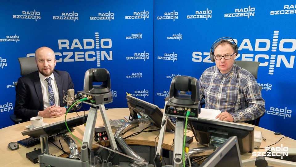 Marek Duklanowski był gościem audycji "Rozmowy pod krawatem". Fot. Robert Stachnik [Radio Szczecin]