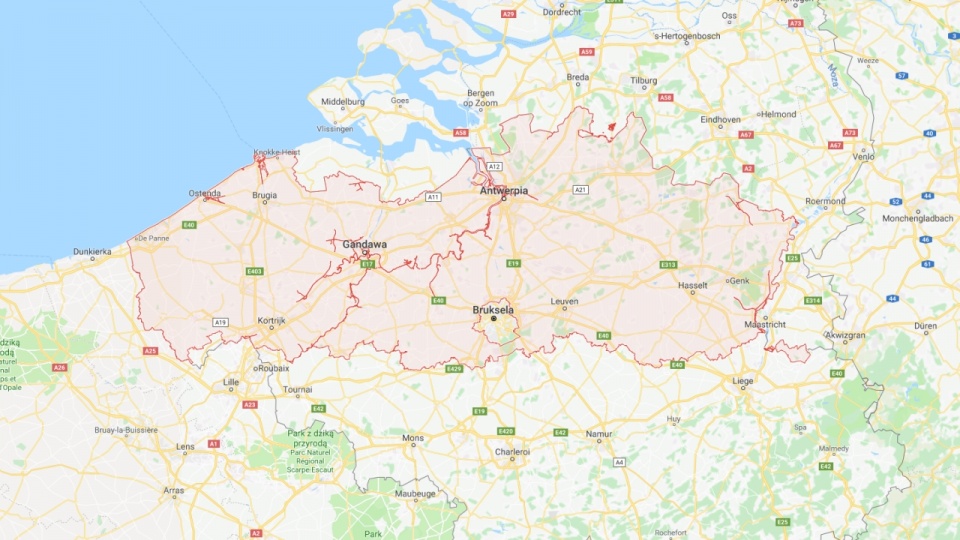 Flandria to kraina historyczno-geograficzna położona na terenie Belgii, Francji i Holandii wzdłuż wybrzeża Morza Północnego. Fot. www.google.pl/maps