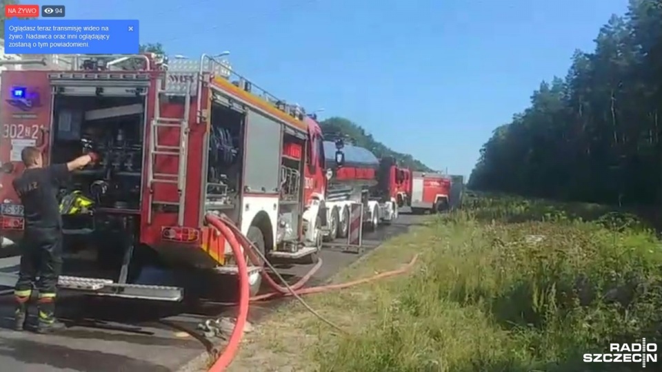 źródło: Facebook - relacja na żywo z akcji gaszenia pożaru - Radio Szczecin