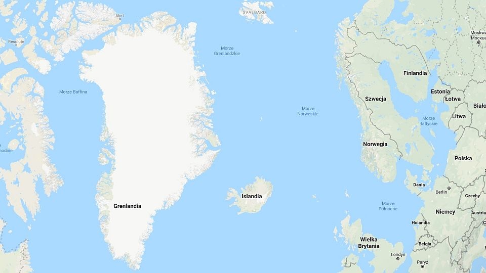 Nikt jeszcze tak daleko na północ od wybrzeży Grenlandii nie żeglował. Fot. www.google.com/maps