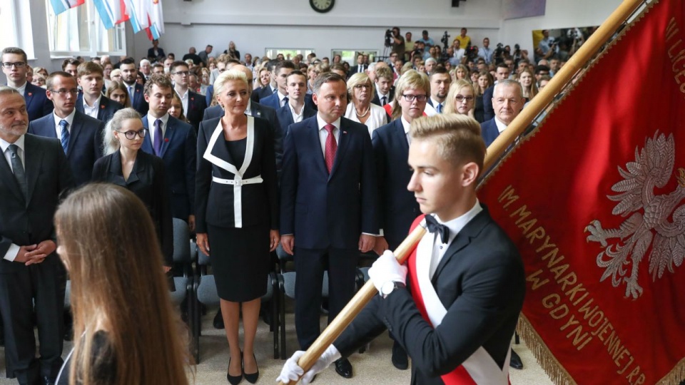 Para Prezydencka odwiedziła III LO im. Marynarki Wojennej RP w Gdyni. Fot. Grzegorz Jakubowski / KPRP