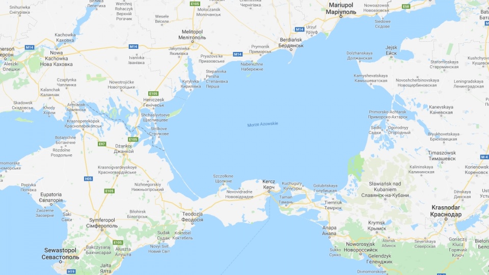 Morze Azowskie to część Morza Czarnego, znajdująca się u wybrzeży Ukrainy oraz Rosji. Fot. www.google.pl/maps