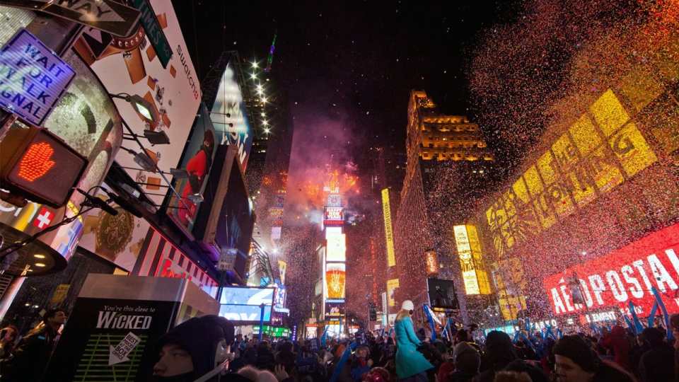 Noc noworoczna na Times Square. Fot. www.wikipedia.org