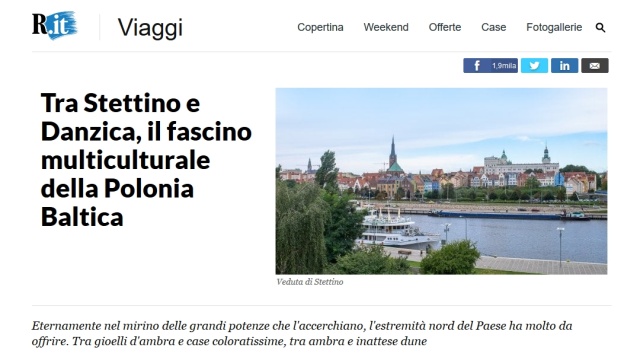 - Region jest fascynujący i ma wiele do zaoferowania, filharmonia jest ultranowoczesna, a Wały Chrobrego monumentalne - tak portal jednego z największych włoskich dzienników pisze o Pomorzu. O czym jeszcze La Repubblica informuje w tekście Między Szczecinem a Gdańskiem. Fascynująca wielokulturowość bałtyckiej Polski