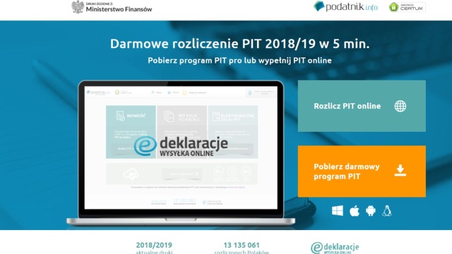 Polacy złożyli przez Internet 12 milionów 700 tysięcy zeznań podatkowych - wynika z informacji Ministerstwa Finansów. To rekord, bo w ubiegłym roku za pośrednictwem Internetu spłynęło 11 milionów 300 tysięcy PIT-ów.