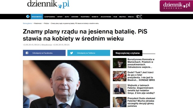 Młodzież oraz kobiety w średnim wieku w centralnej i zachodniej Polsce to cel Prawa i Sprawiedliwości. Dziennik Gazeta Prawna pisze o planach partii Jarosława Kaczyńskiego na jesienne wybory.