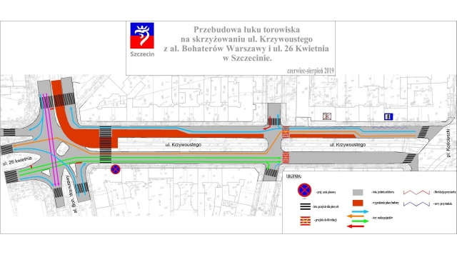 W najbliższą sobotę rozpoczną się prace związane z remontem torowiska tramwajowego na skrzyżowaniu ul. Krzywoustego z al. Bohaterów Warszawy.