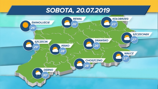 Zapowiada się ciepły i słoneczny dzień, termometry w regionie wskażą maksymalnie 23 - 30 stopni Celsjusza. Mogą pojawić się niewielkie zachmurzenia nad regionem.