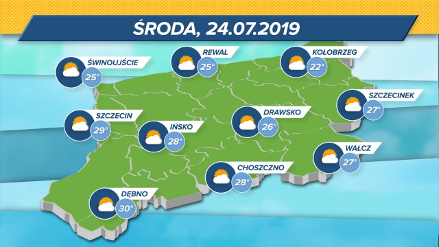 Najchłodniej w Kołobrzegu, najcieplej w Dębnie. Słońce jednak w całym regionie. A od czwartku już prawdziwy upał.
