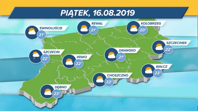 W całym regionie umiarkowanie ciepło i słonecznie. Może zagrzmieć w samym Szczecinie. Najcieplej ma być w niedzielę, ale wtedy też największe prawdopodobieństwo burz.