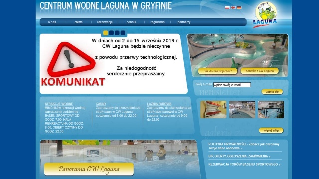 Rozpoczyna się przegląd sieci ciepłowniczej elektrowni Dolna Odra. Centrum Wodne Laguna zamknięte będzie od poniedziałku - przez 2 tygodnie. W tym czasie odbędzie się przegląd technologiczny basenu.