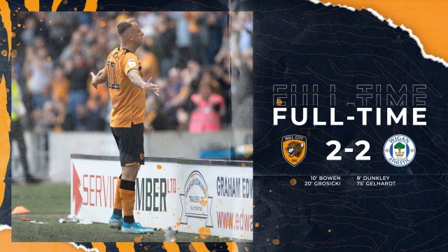 Kamil Grosicki zdobył bramkę dla Hull City w zremisowanym 2:2 (2:1) z Wigan Athletic meczu 7. kolejki piłkarskiej Championship - drugiego poziomu rozgrywkowego w Anglii.