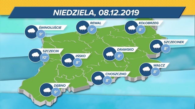 Nad regionem spore zachmurzenie i opady deszczu. Temperatury w Zachodniopomorskiem wyniosą od 8 do 10 stopni Celsjusza.